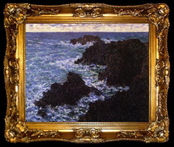 framed  Claude Monet The Rocks of Belle -Ile, ta009-2